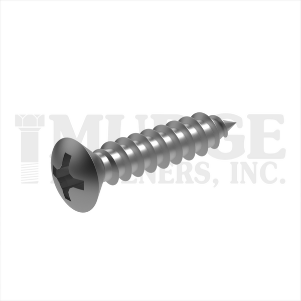 10306A075SSPR #6x3/4" FULL THREAD OVAL HEAD PHILLIPS SELF-TAPPING SCREWS TYPE A STAINLESS A2 (18-8)