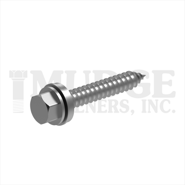 110S14AB150SS 1/4-14 X 1-1/2" HWH SMS TYPE AB STAINLESS, W/ BONDED SEALING WASHER