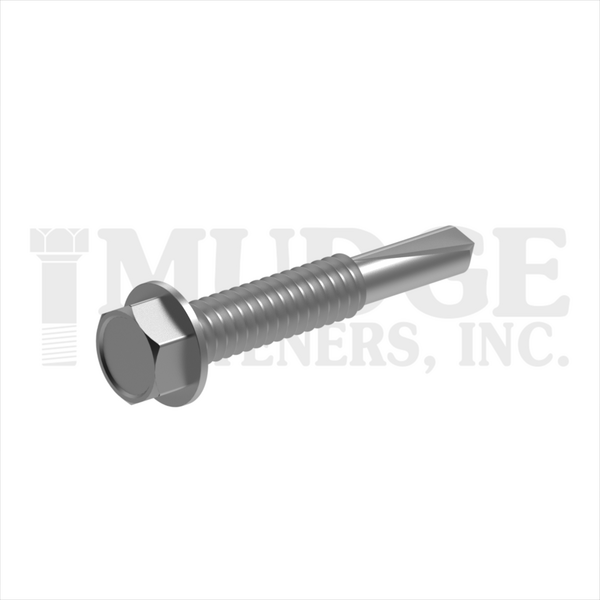 13712TM125SS #12-24X1-1/4 HEX WASHER SELF DRILL #5 PT, 410 STAINLESS