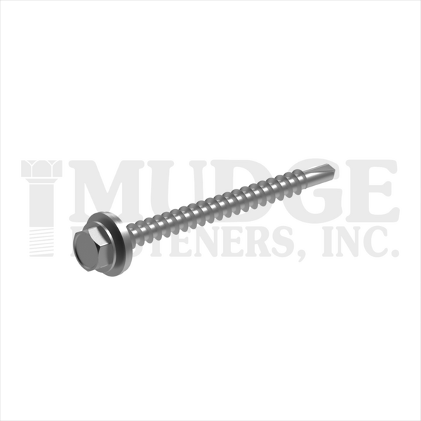 137S10T075SS188 10X3/4 HEX WASHER SELF DRILL W/SEALING WASHER, 305 STAINLESS STEEL