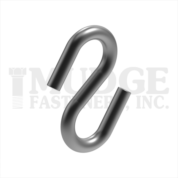 282S10 .188 WIRE DIA. X 2-7/8" LONG S-HOOK ZINC PLATED